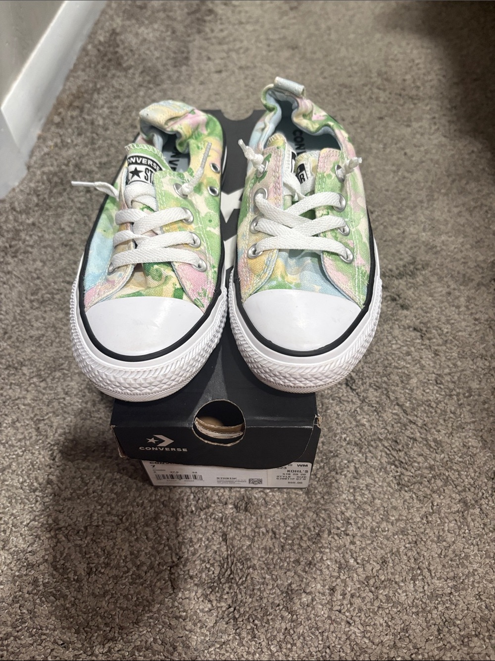 Converse Women’s Pastel Tie-Dye Low Top Sneakers - White Toe